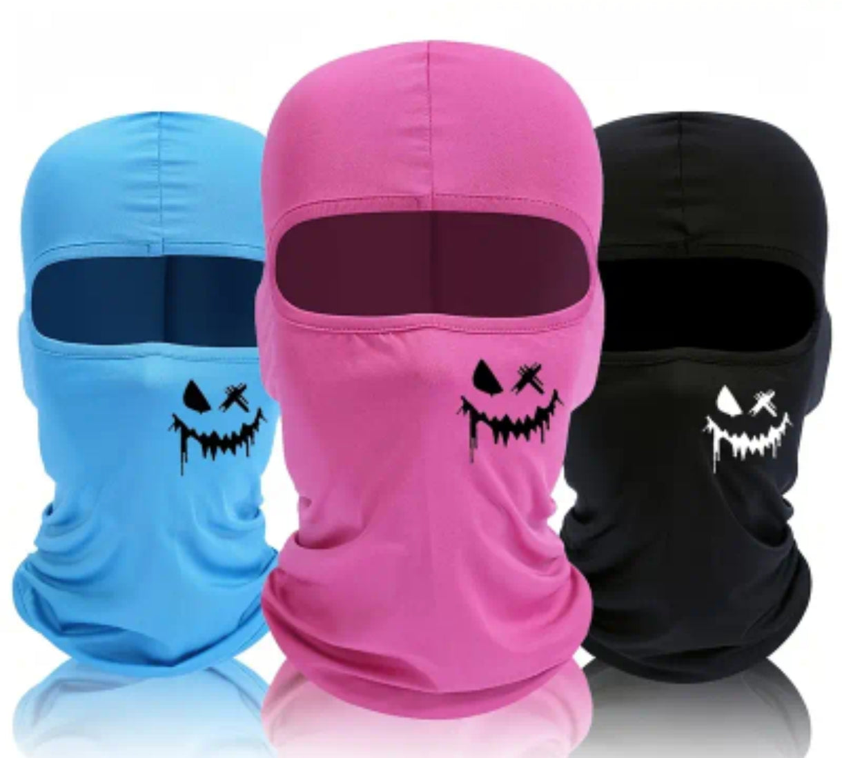 Smiling Face Print Ski Mask