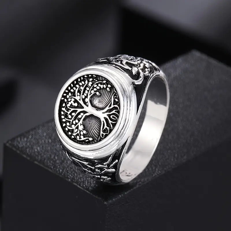 Life Tree Pattern Copper Ring