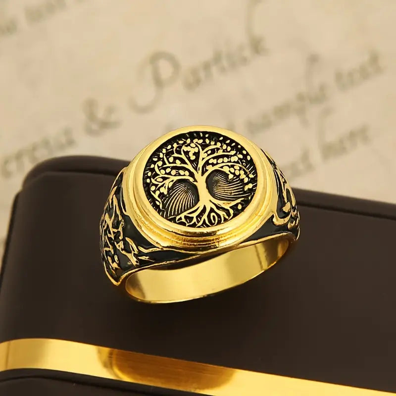 Life Tree Pattern Copper Ring